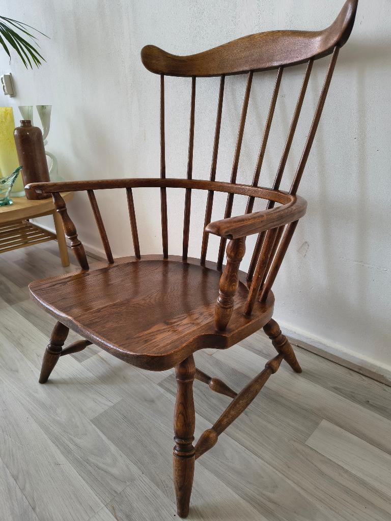 Vintage Windsor lounge fauteuil *Bezorgservice, Huis en Inrichting, Fauteuils, Minder dan 75 cm, Ophalen of Verzenden, Zo goed als nieuw