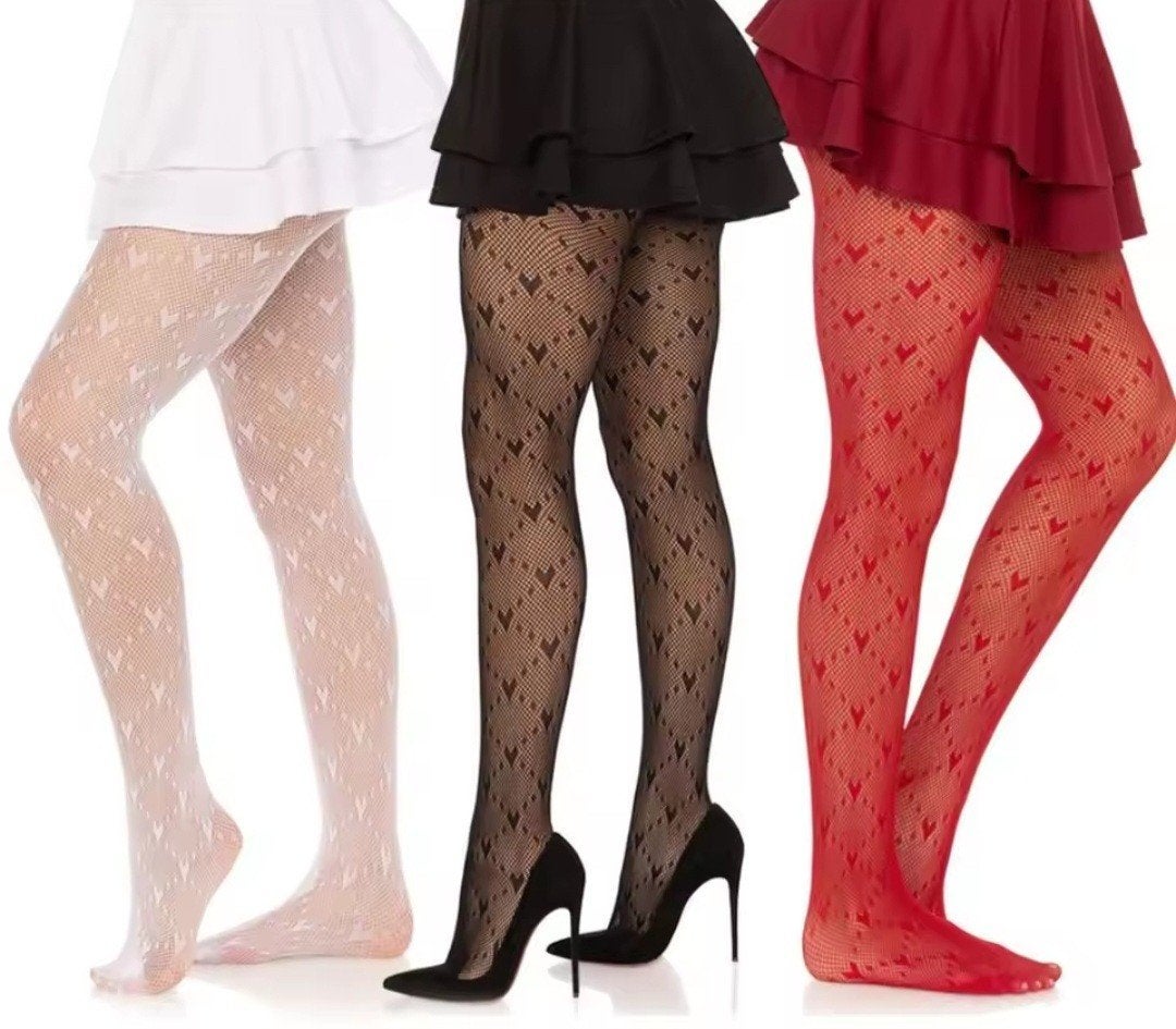 Prachtige Hartjes Panty met Stretch, tm XXL, Verzenden, Nieuw, Zwart, Panty
