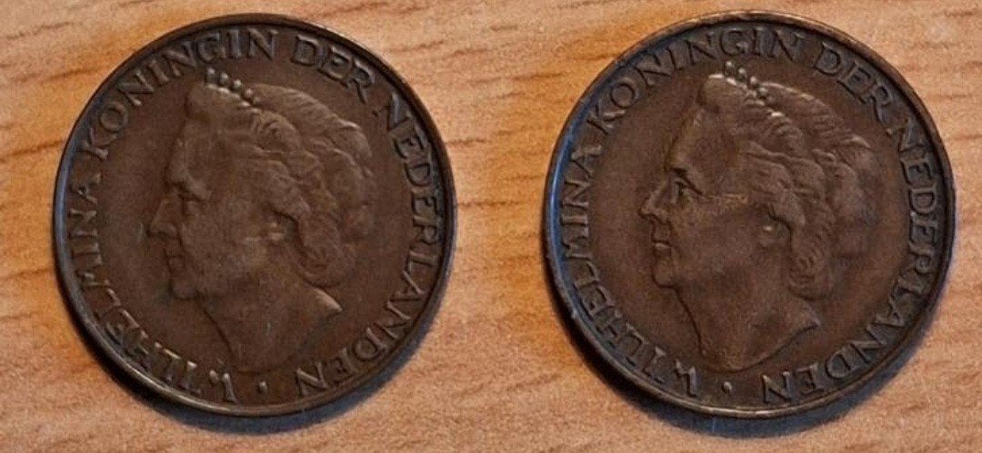 2x 5 cent munt Koningin Wilhelmina 1948 in nieuwstaat, Postzegels en Munten, Munten | Nederland, Ophalen of Verzenden, Koningin Wilhelmina