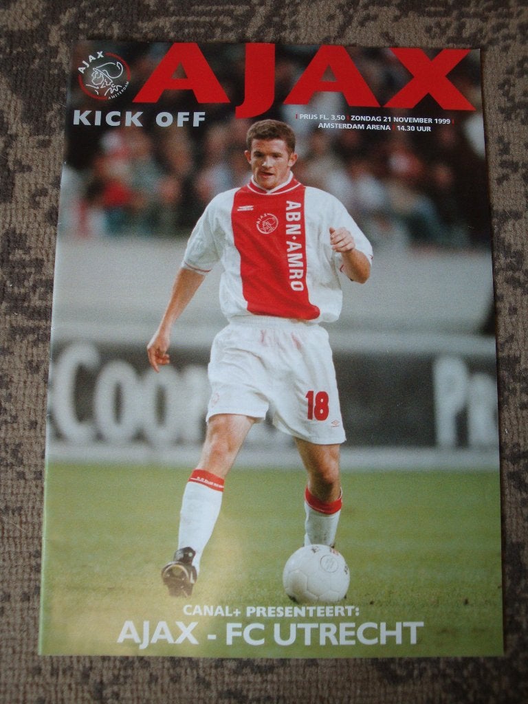 Ajax - F.C. Utrecht programmaboekje seizoen 1999 / 2000 23., Verzamelen, Verzenden, Gebruikt, Ajax, Boek of Tijdschrift