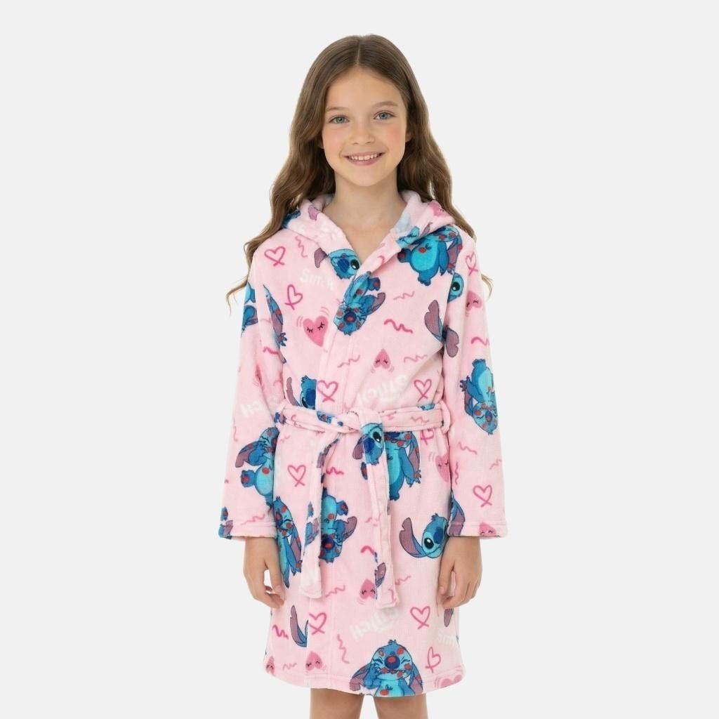 Stitch Badjas Roze - Maat 104/110 - 116/128 - 146/152, Nacht- of Onderkleding, Stitch, Meisje, Nieuw