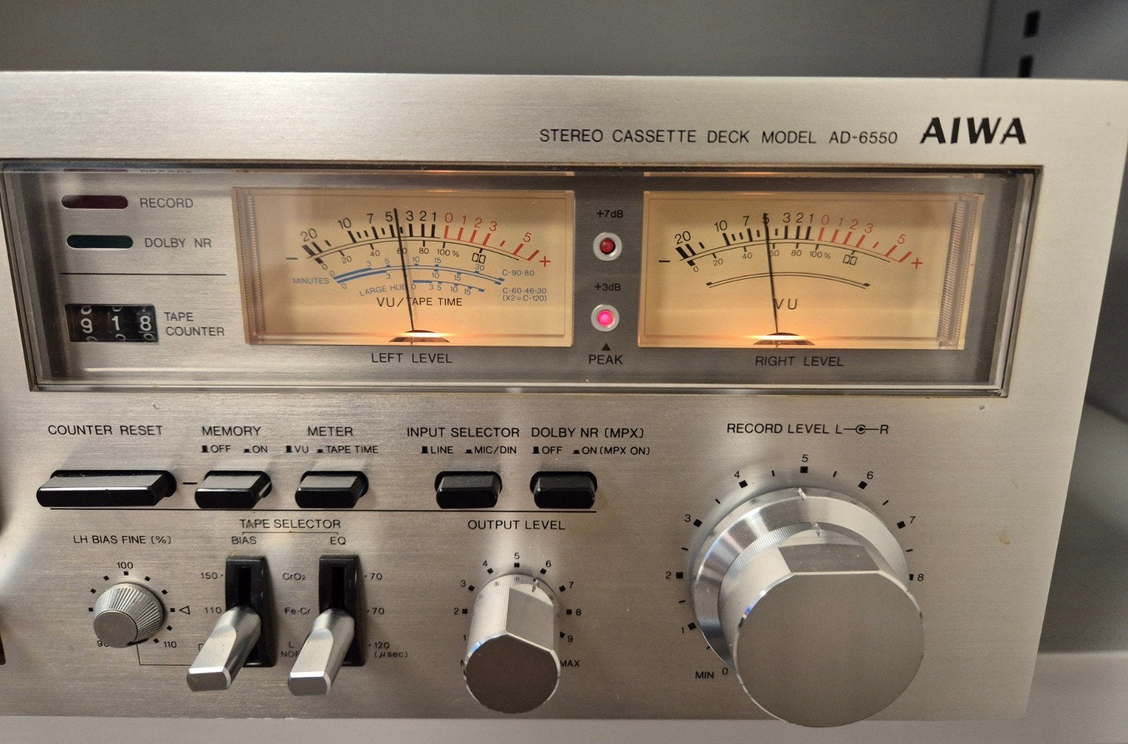 Aiwa AD-6550 Stereo Cassette Deck - Prachtig Geluid, Audio, Tv en Foto, Cassettedecks, Ophalen of Verzenden