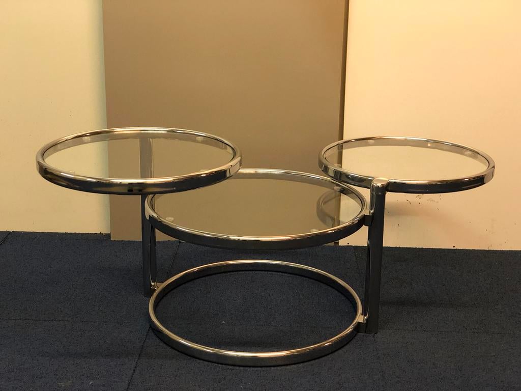 Vintage Leitmotiv chroom salontafel, Ophalen, Zo goed als nieuw, 75 cm of meer, 60 cm of meer