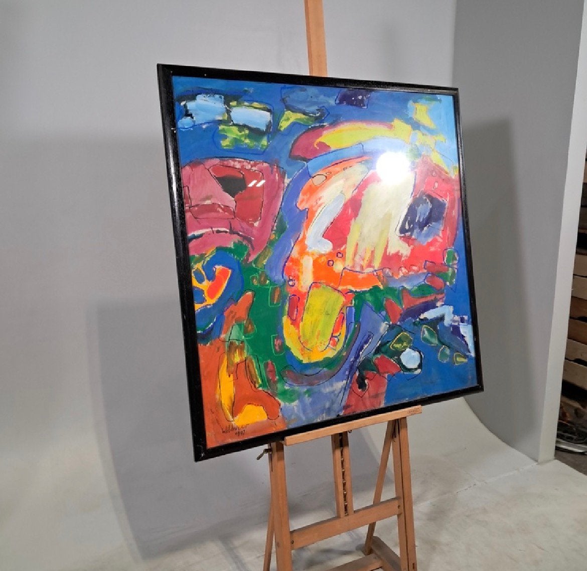Origineel schilderij Maya Wildevuur – Abstract – 105x105, Ophalen