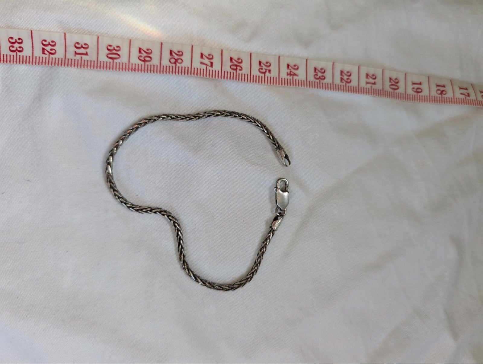 925 zilveren vossenstaart armband, Verzenden, Gebruikt, Zilver, Zilver