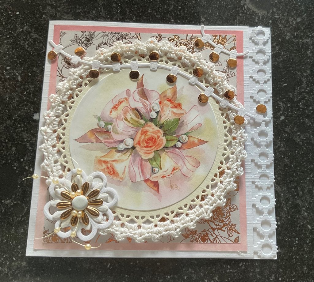 Nr 36 wenskaart met haakwerk Bloemen, Verzenden, Nieuw, Overige thema's