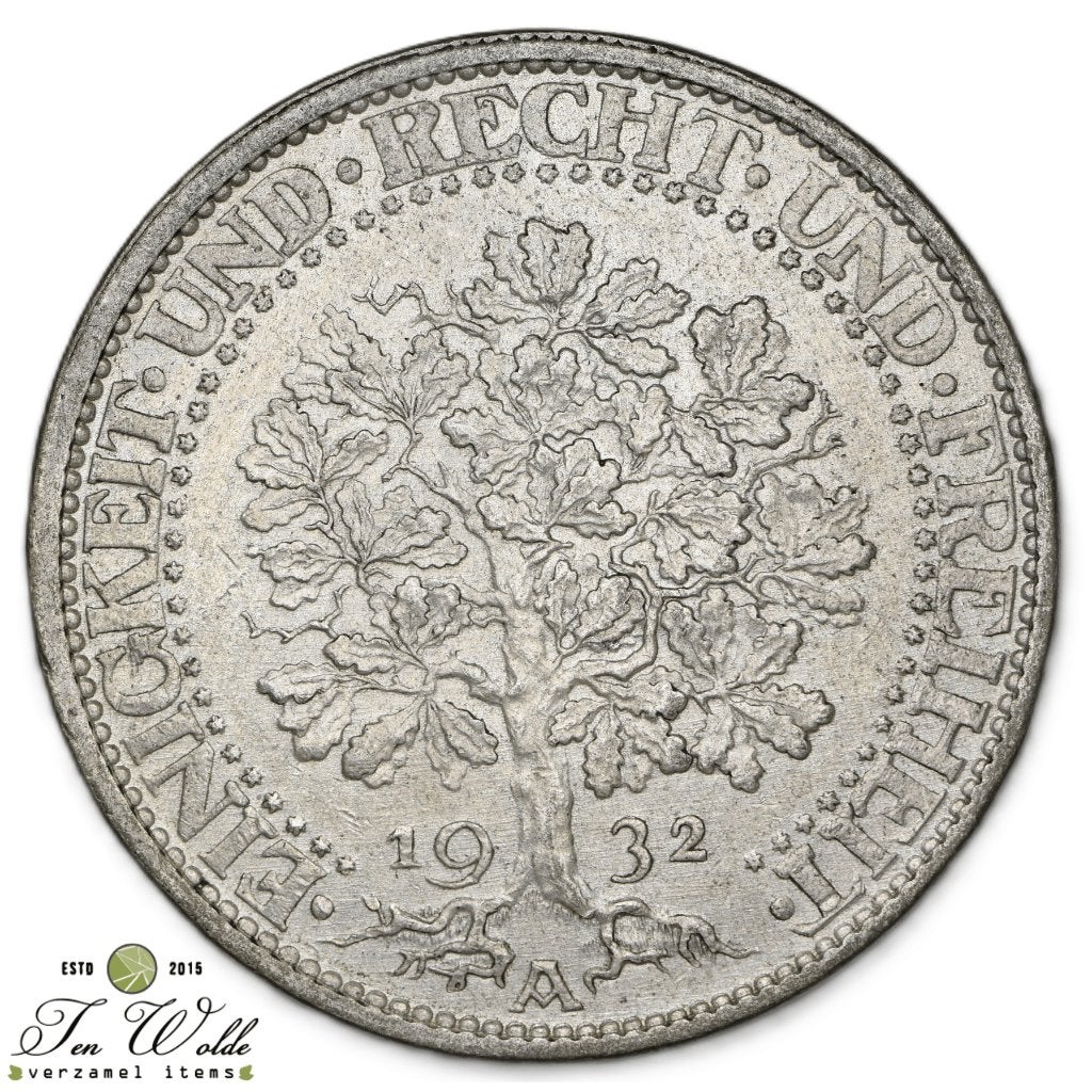 Duitse Rijk 5 Reichsmark 1932 A, Ophalen of Verzenden, Duitsland, Losse munt, Zilver