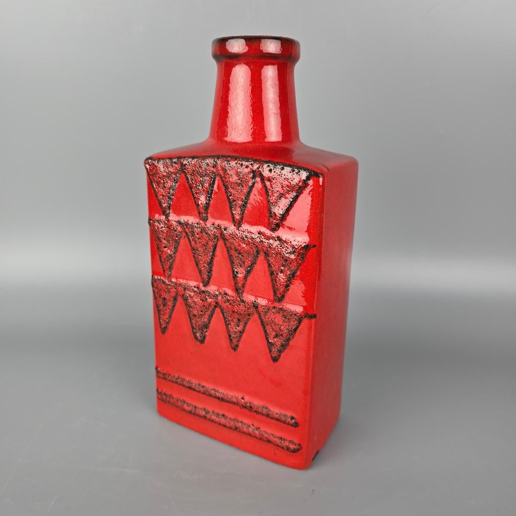 Vintage West-Duitse Fat Lava vaas Scheurich 281-30 rood, Ophalen of Verzenden