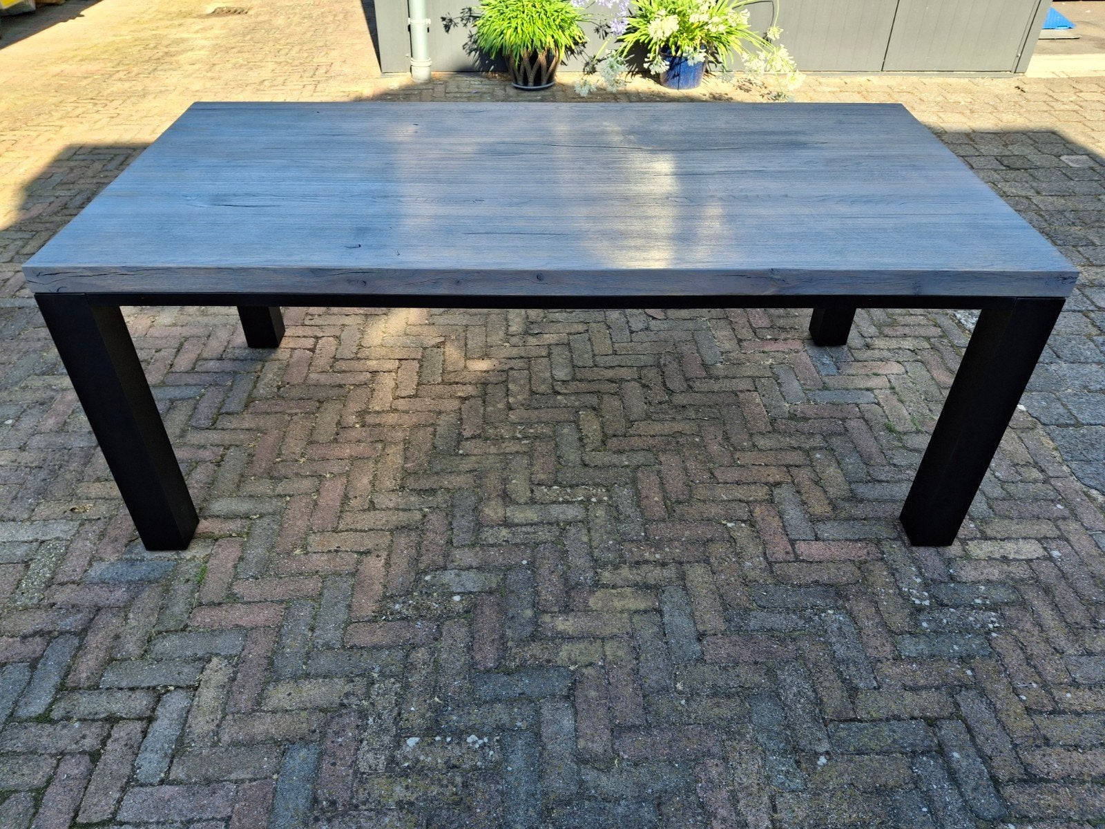 zware en stoere eettafel, Huis en Inrichting, Tafels | Eettafels, Ophalen, Gebruikt, 200 cm of meer, 50 tot 100 cm