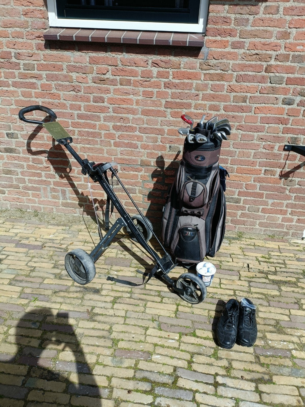 Complete golfset (excl. schoenen) met tas en trolley, Ophalen, Gebruikt, Set, Overige merken