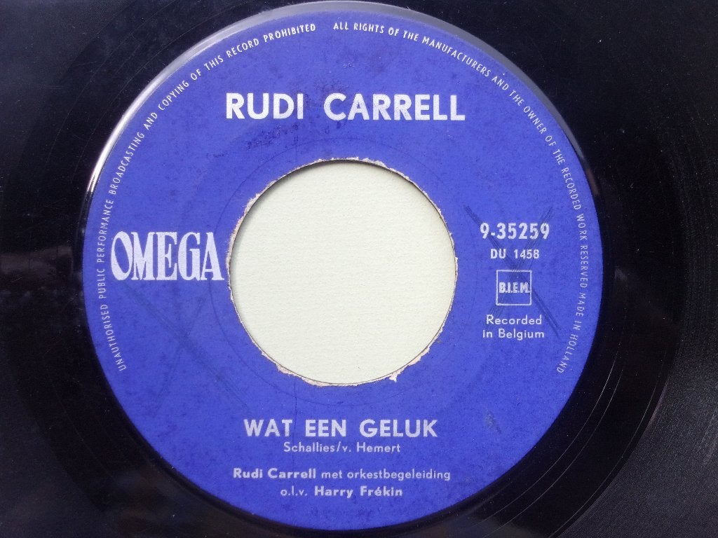 SINGLE: RUDI CARELL: WAT EEN GELUK, Cd's en Dvd's, Ophalen of Verzenden, Zo goed als nieuw, 7 inch, Nederlandstalig
