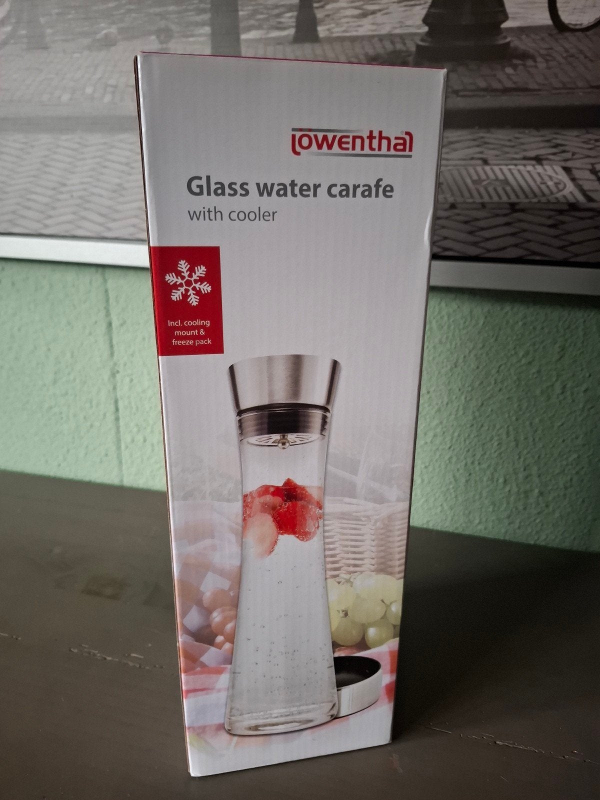 glazen karaf, Ophalen, Nieuw