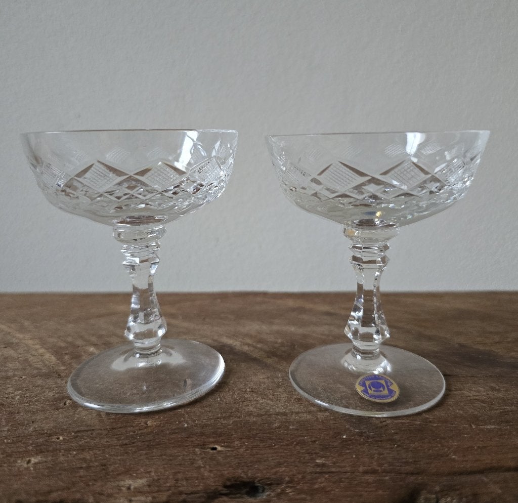 Vintage kristallen likeurglaasjes Lausitzer Kristall - DDR, Antiek en Kunst, Ophalen of Verzenden