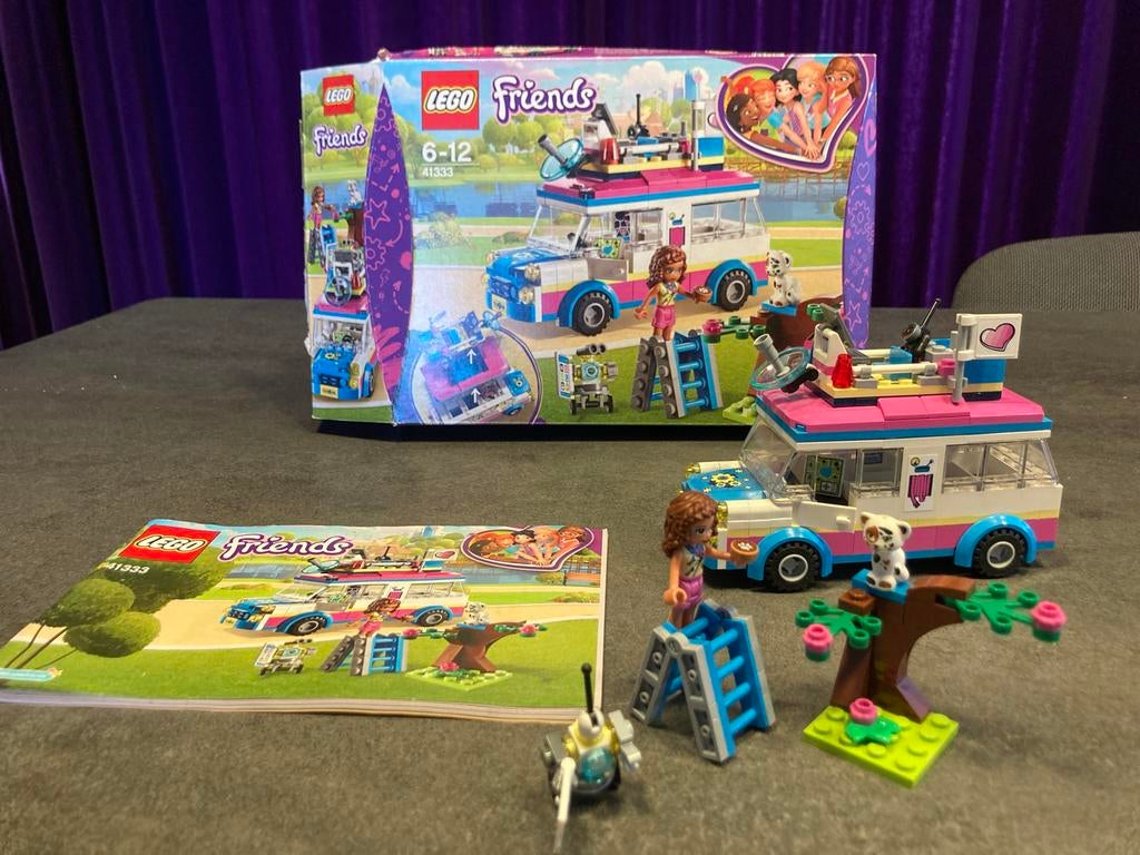 LEGO Friends Olivia's Missievoertuig 41333 - Compleet, Ophalen of Verzenden, Zo goed als nieuw, Complete set, Lego