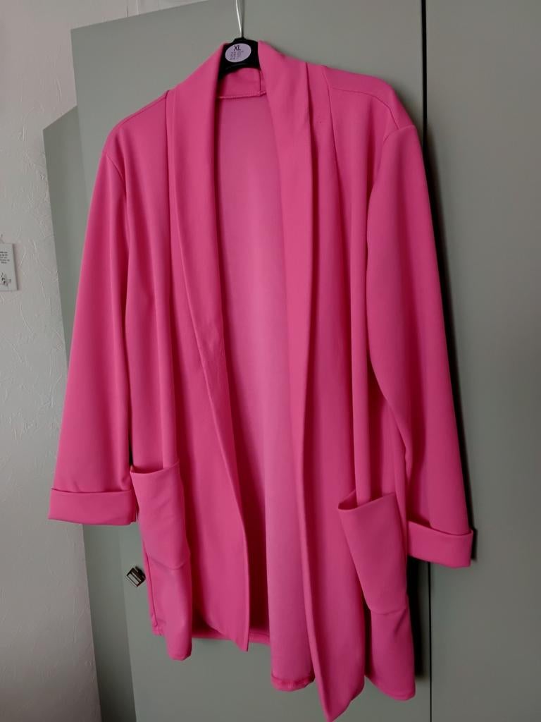 Dames blazer, jasje, gedragen fel roze ca 44 /46, Ophalen of Verzenden, Gedragen