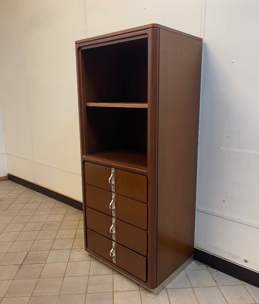 Vintage Italiaans design kast, dressoir, Overige houtsoorten, Gebruikt, Met lade(s), 25 tot 50 cm