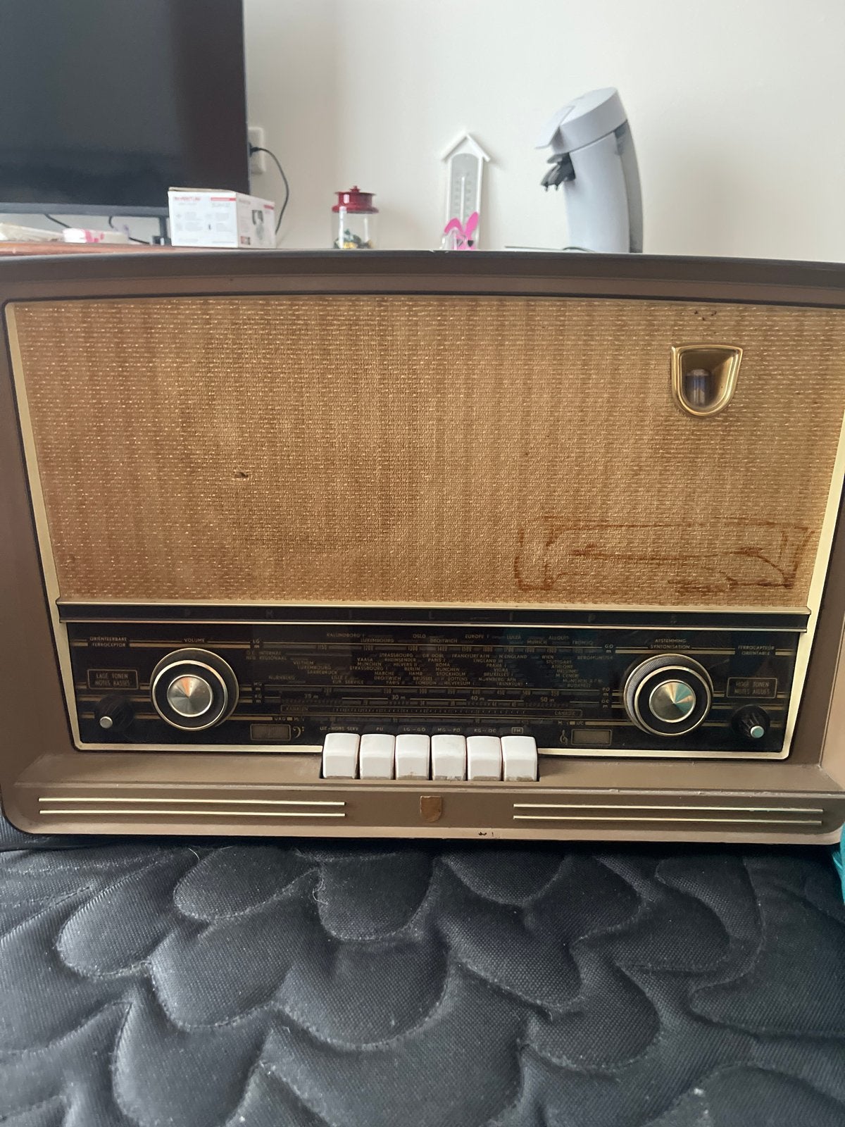Vintage Philips buizenradio - werkend, Ophalen, Gebruikt, Radio