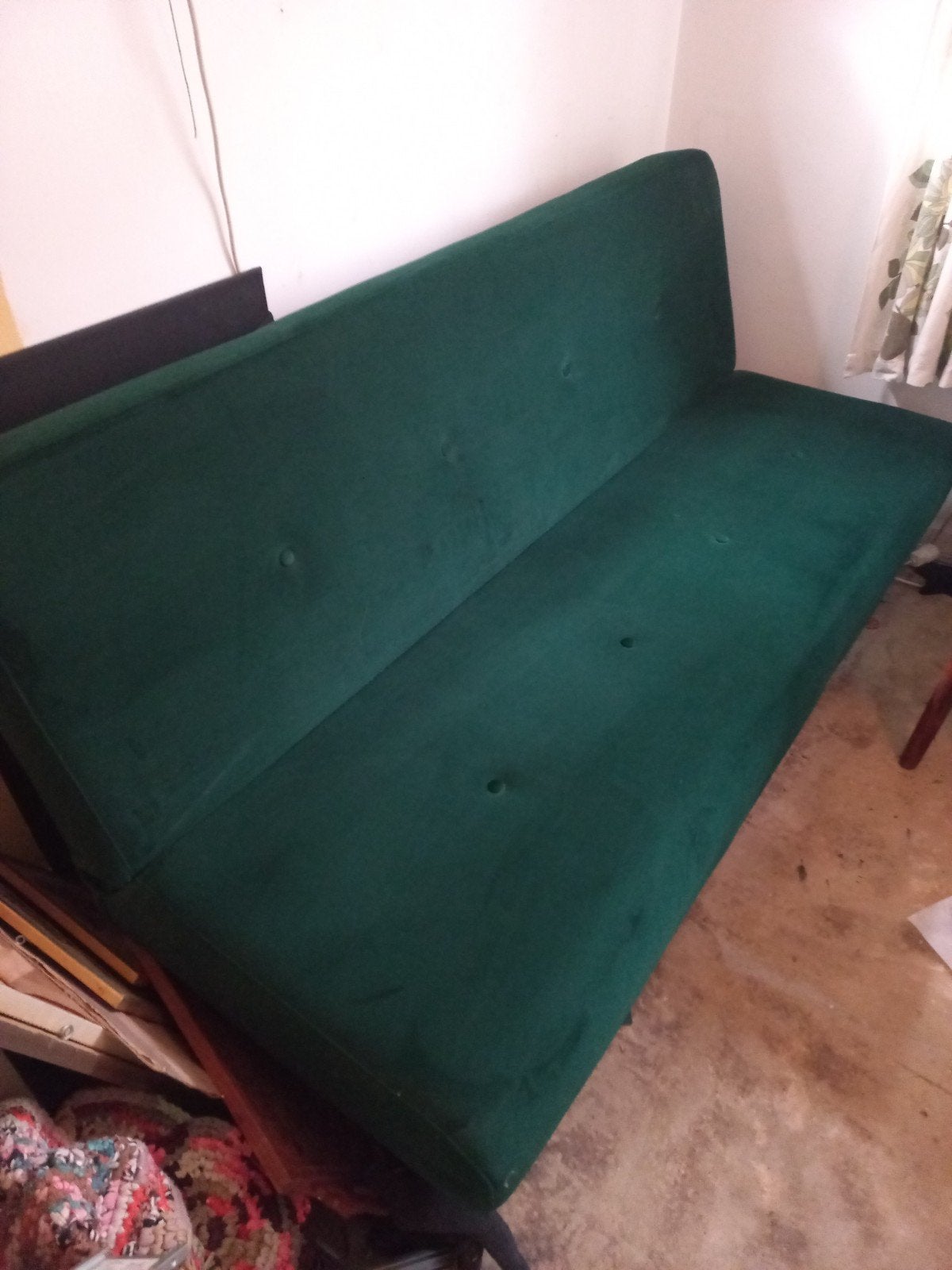 JYSK JUVRE slaapbank, groen, zo goed als nieuw, Huis en Inrichting, Ophalen, Tweepersoons, Zo goed als nieuw, 80 cm