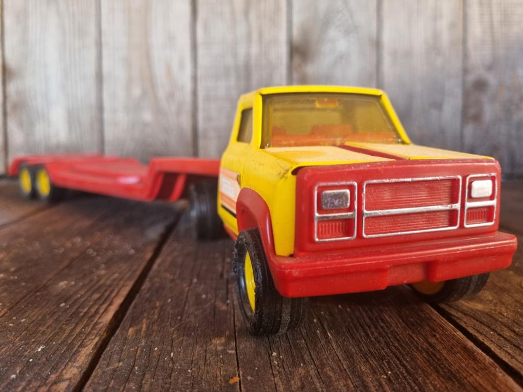 Vintage Tonka Truck met Oplegger, Verzamelen, Speelgoed, Ophalen of Verzenden, Gebruikt
