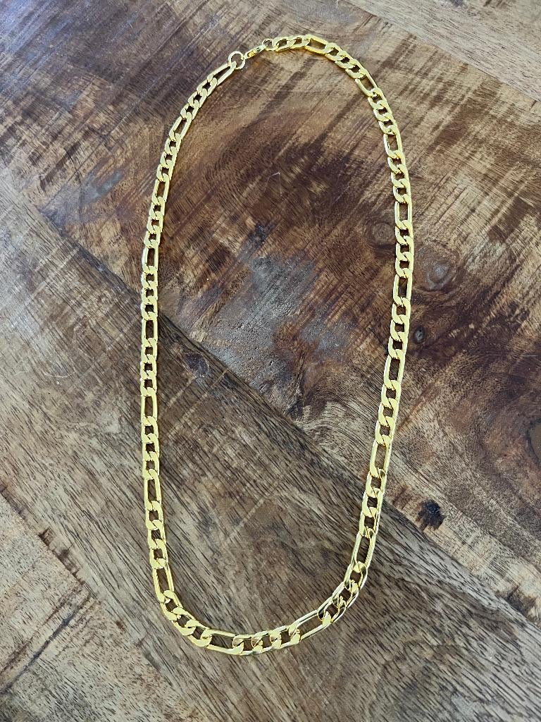 Ketting Figaro schakel Goud verguld 60 CM ongedragen -NIEUW-, Ophalen of Verzenden, Nieuw, Goud, Overige materialen