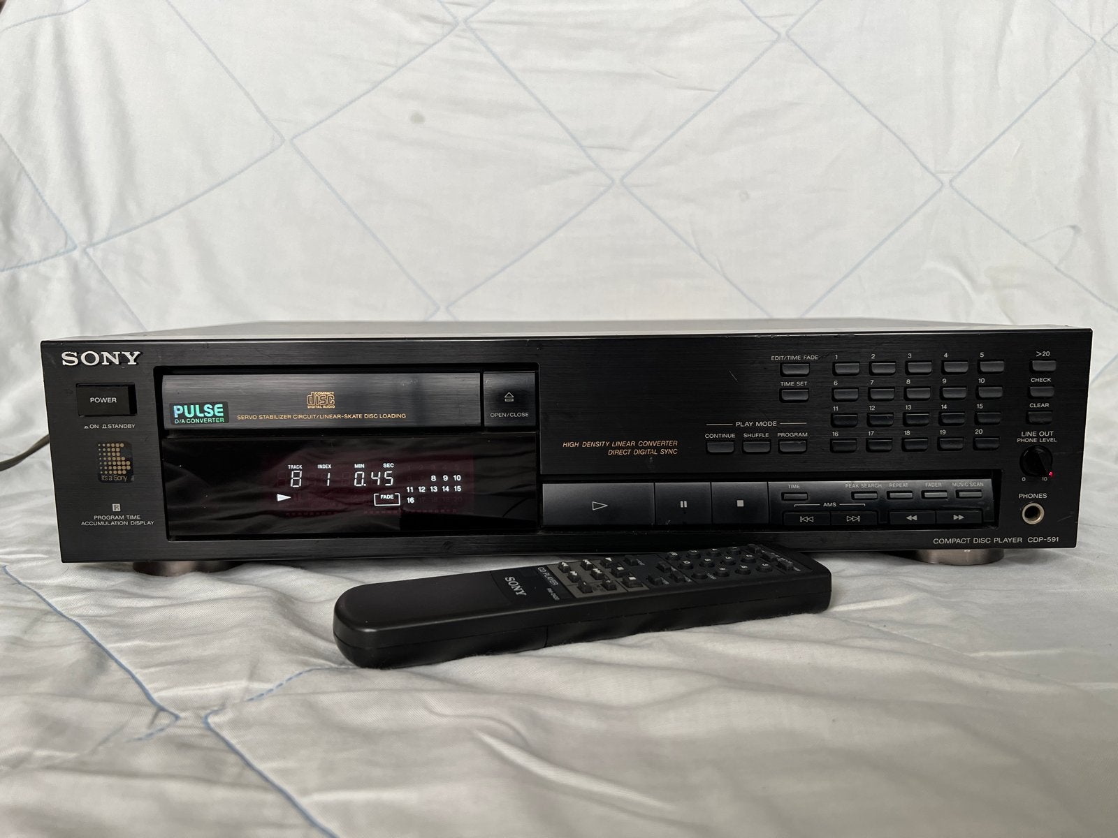 Sony CDP-591 CD Speler - met afstandsbediening, Ophalen of Verzenden, Gebruikt, Sony