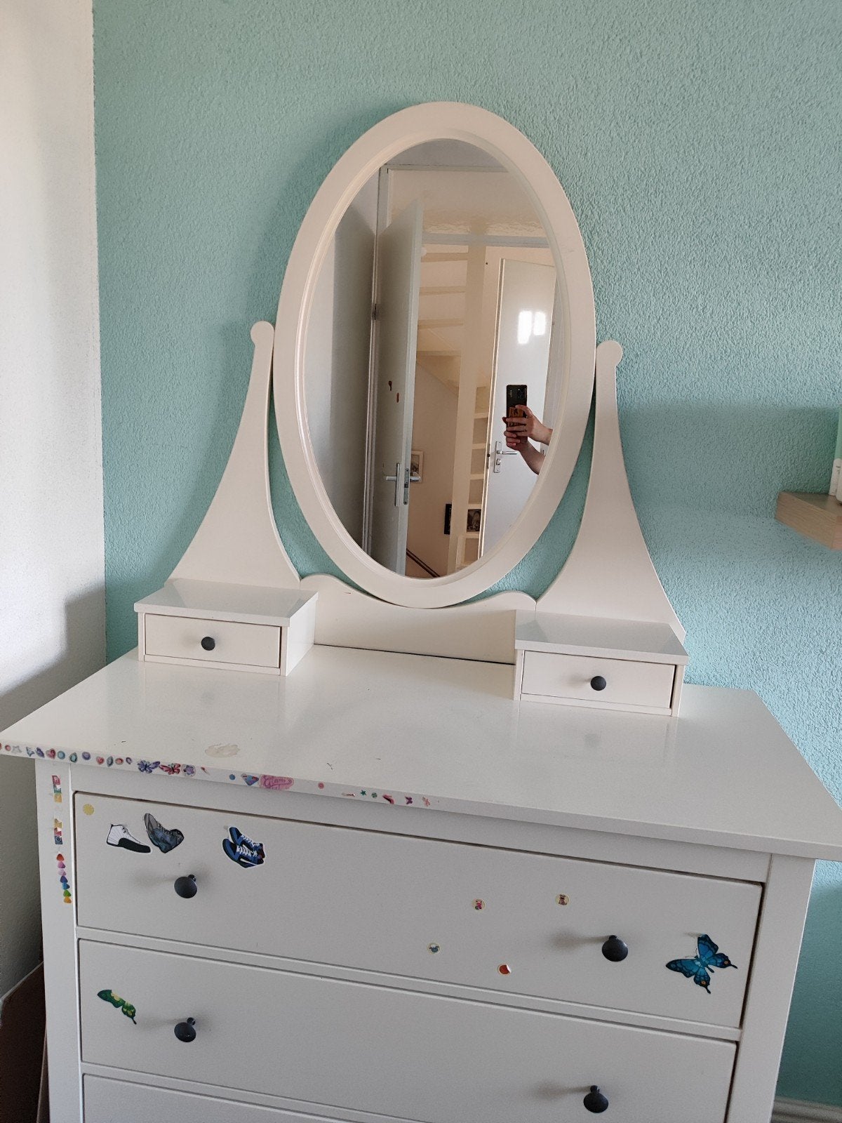 IKEA Spiegel en Ladekast - Complete Set, Ophalen, Gebruikt, 5 laden of meer, 100 tot 150 cm