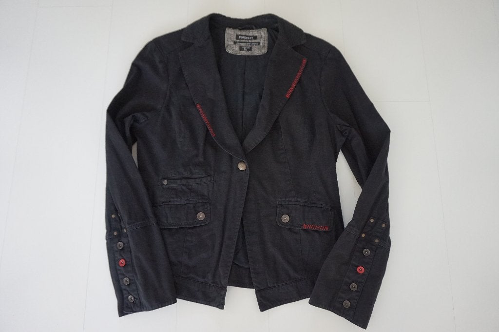 Forecast apart blauw jasje colbert katoen mt L - XL 40 - 42, Kleding | Dames, Maat 38/40 (M), Blauw, Forecast, Ophalen of Verzenden