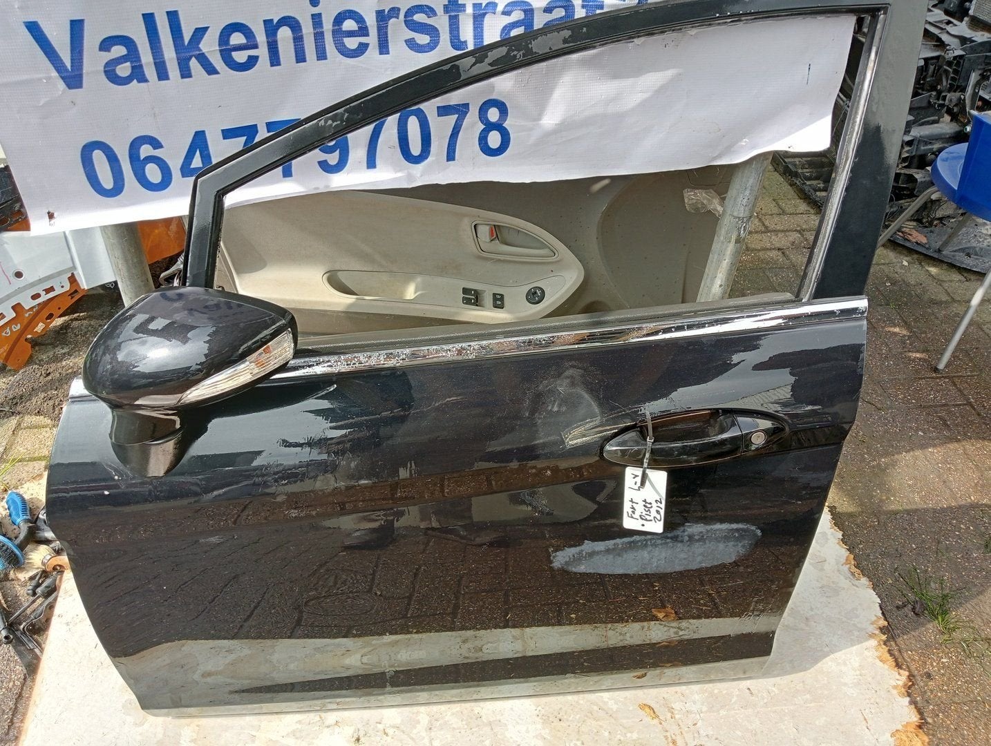 Portierdeur Linksvoor Ford Fiesta 2014 zonder spiegel, Gebruikt, -, Deur, -