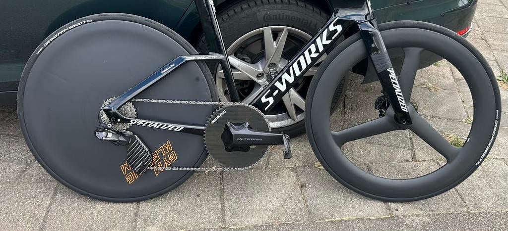 Te huur: Disc brake tijdrit wielset Disc & trispoke, 55 tot 59 cm, Ophalen, Zo goed als nieuw, Aluminium