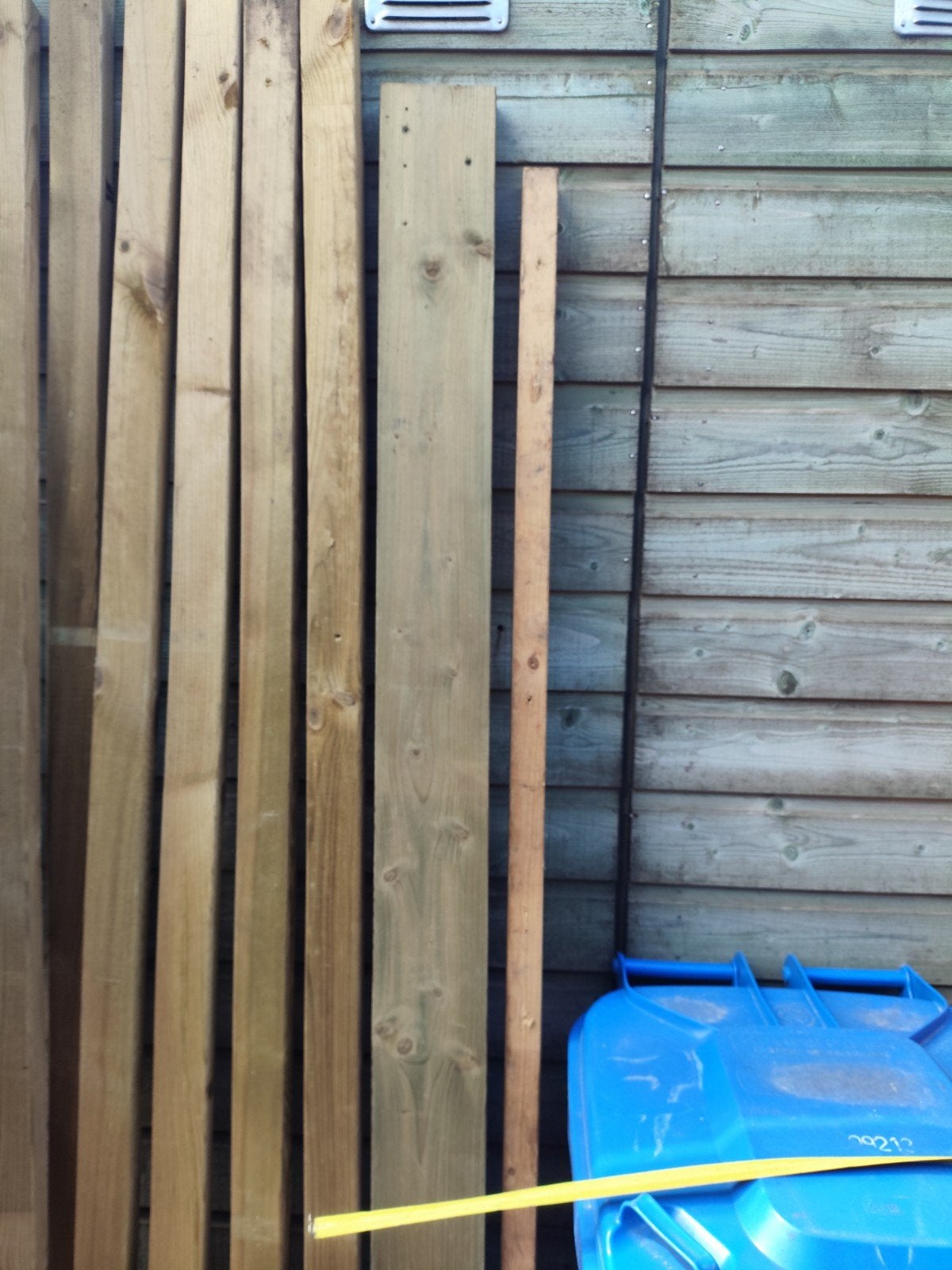 Geïmpregneerde Grenen Balk 2 van 4 m en 1x220 cm, 14x4,5 cm, Ophalen, Gebruikt, 25 tot 50 mm, Grenen
