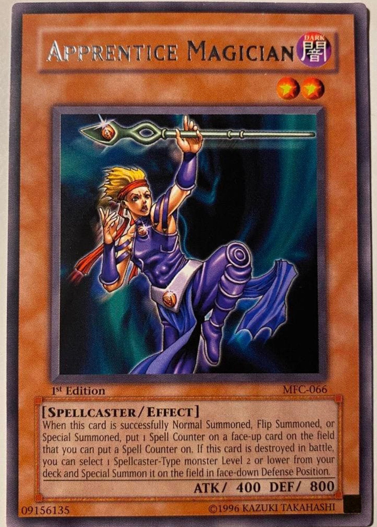 Yu-Gi-Oh! Apprentice Magician MFC 1st Edition !, Ophalen of Verzenden, Zo goed als nieuw, Losse kaart
