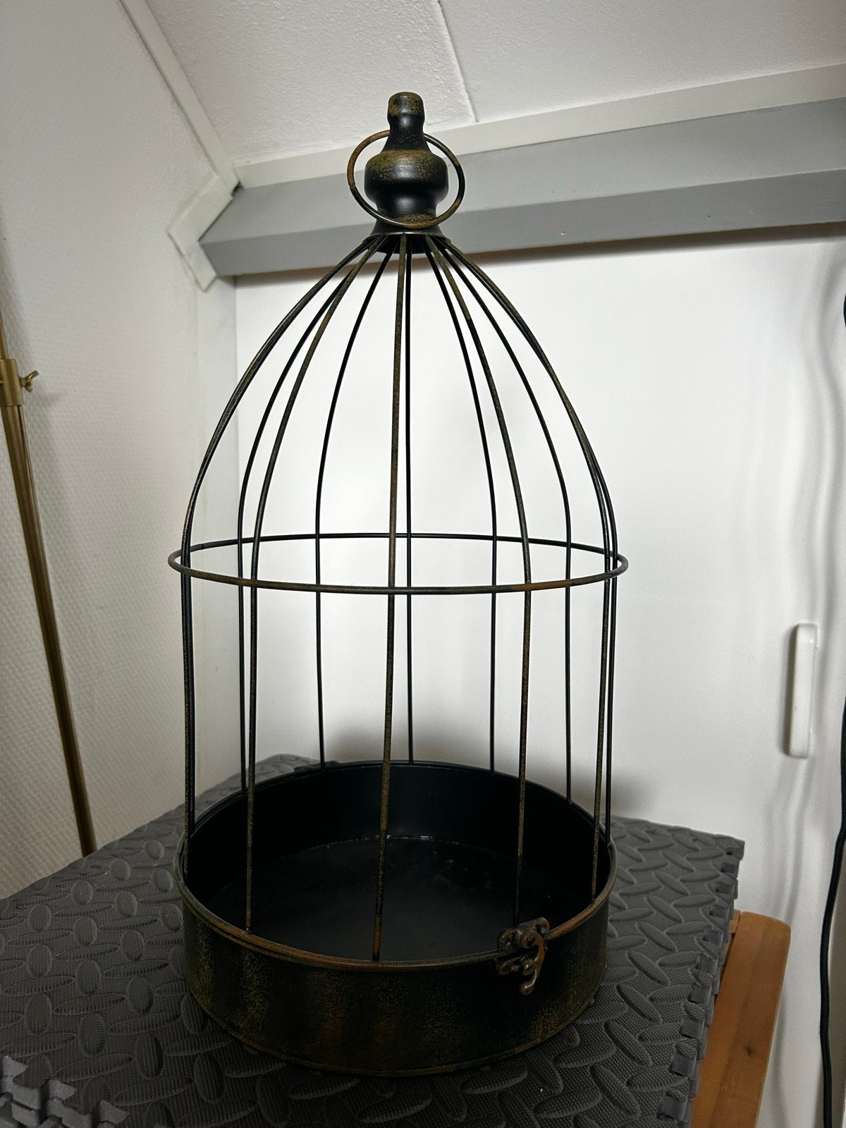 Decoratieve vogelkooi, metaal, zwart/goud, Huis en Inrichting, Woonaccessoires | Overige, Ophalen of Verzenden, Gebruikt, Zwart