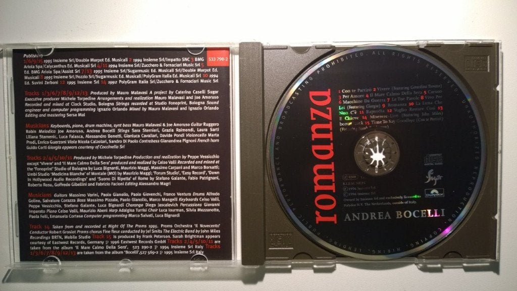 Andrea Bocelli - Romanza, Ophalen of Verzenden, Zo goed als nieuw, Pop, Album