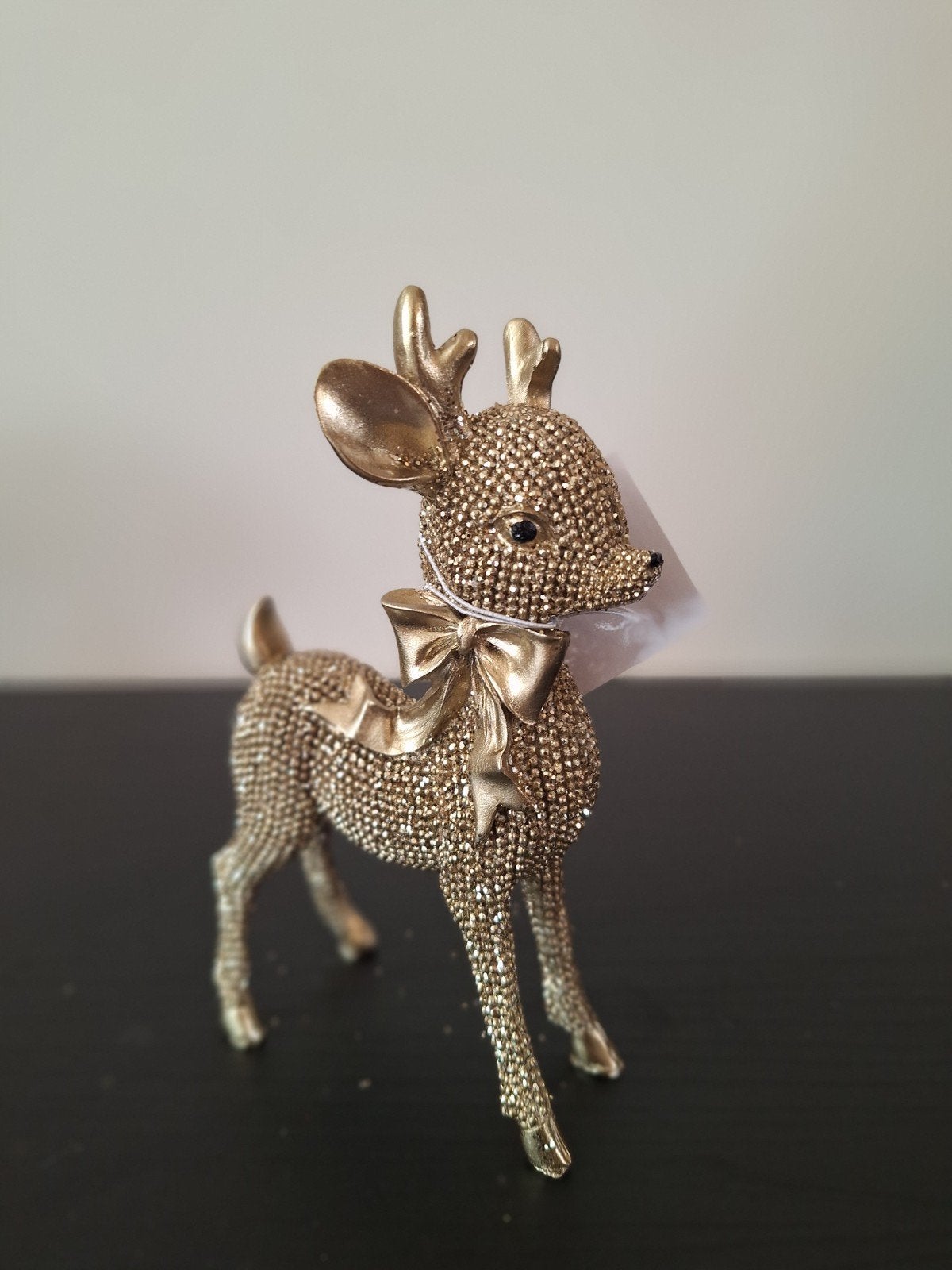 Gouden glitter decoratie beeldjes - Hert en Beer, Overige materialen, Overige stijlen, Nieuw, Ophalen of Verzenden