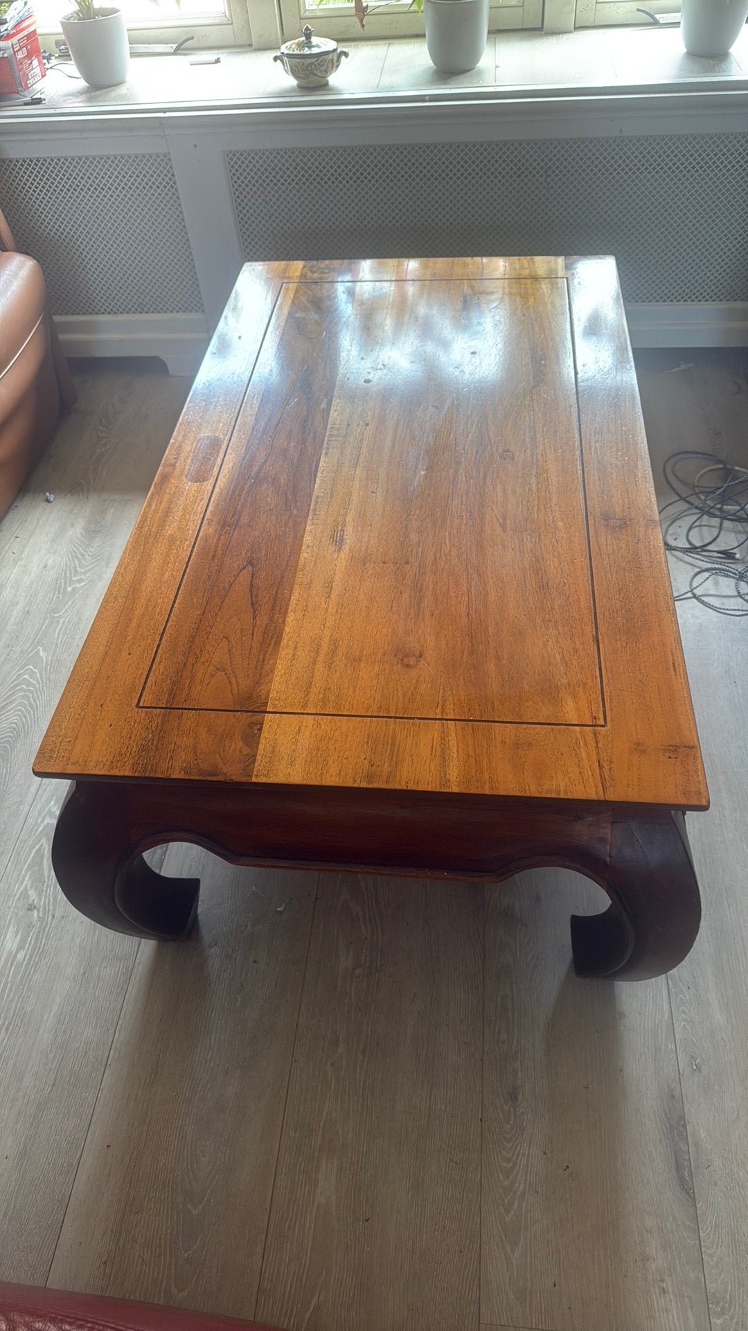 Houten salontafel, Huis en Inrichting, Tafels | Salontafels, Ophalen, 100 tot 150 cm, 50 tot 100 cm, Zo goed als nieuw
