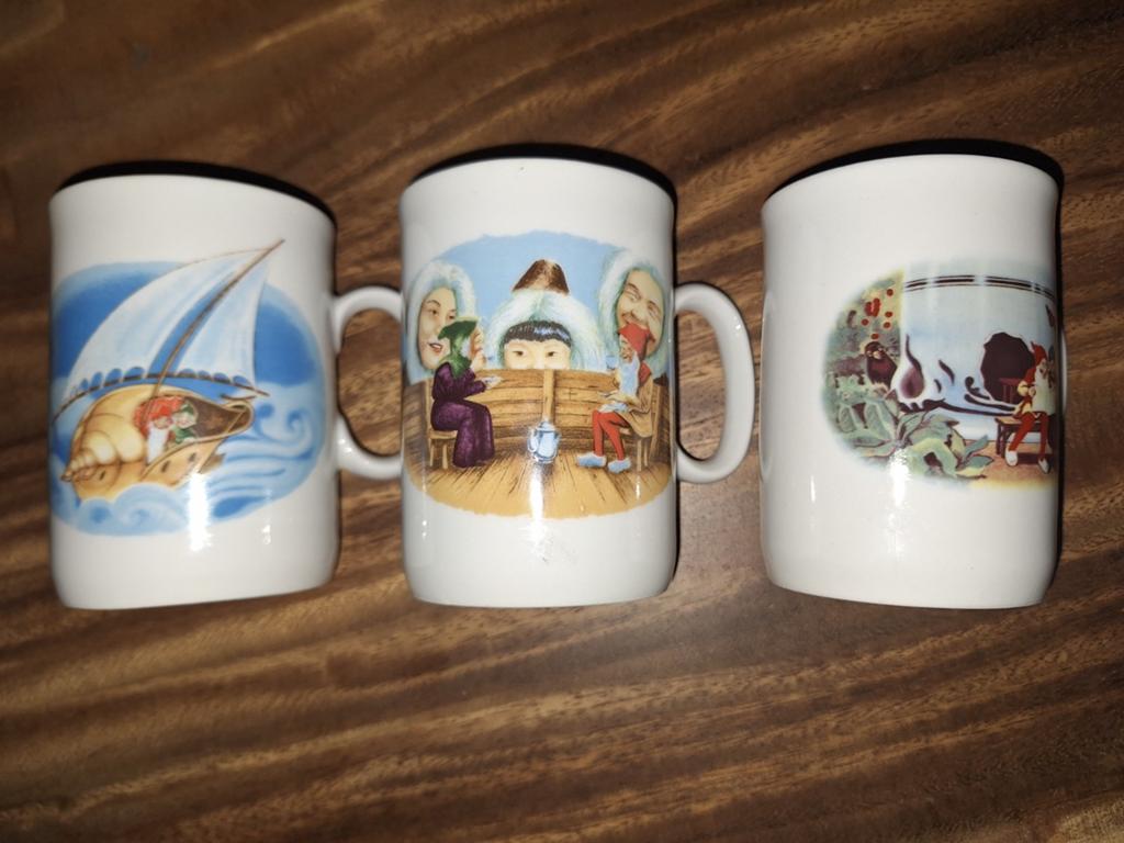 3 Piggelmee Van Nelle Mokjes - Vintage Serviesgoed, Huis en Inrichting, Keuken | Servies, Ophalen of Verzenden, Overige stijlen