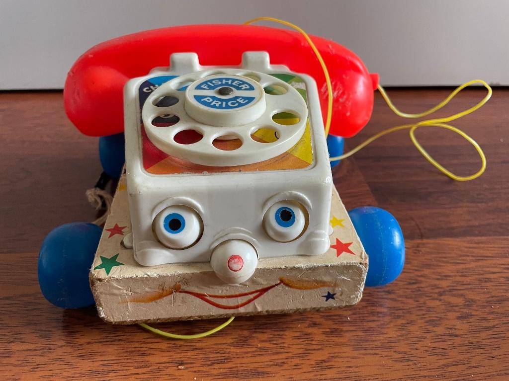 Vintage Fisher Price telefoon, Kinderen en Baby's, Speelgoed | Fisher-Price, Ophalen, Gebruikt, Duw- of Trekspeelgoed, Met geluid