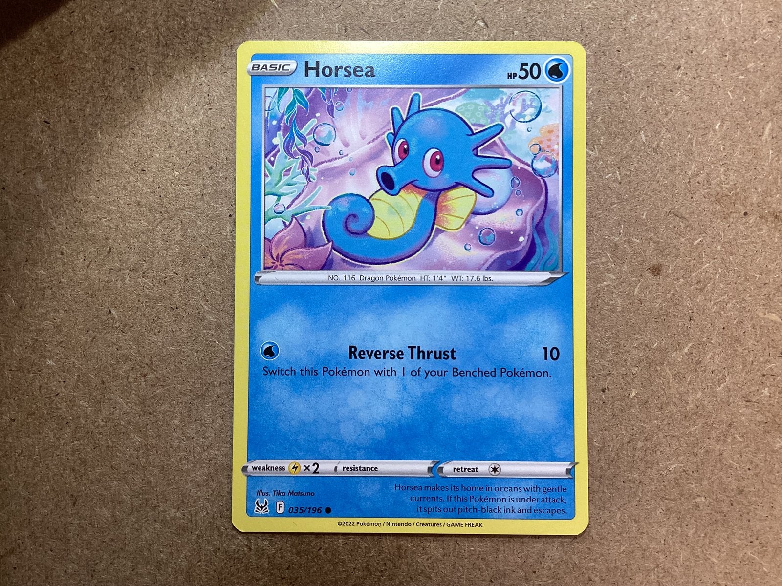 1x Horsea [LOR 035/196] (Near Mint), Ophalen of Verzenden, Zo goed als nieuw, Losse kaart