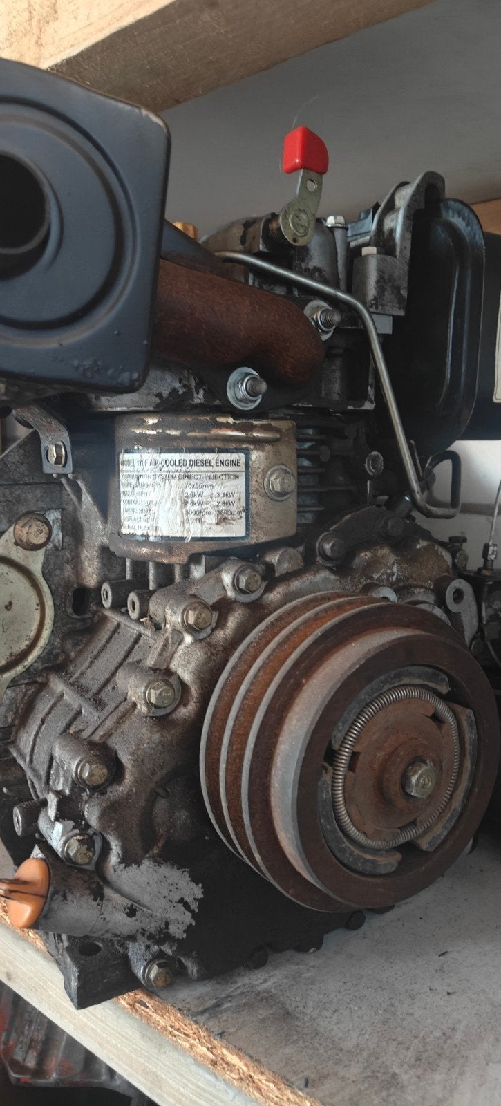Luchtgekoelde 1 cilinder diesel, Ophalen