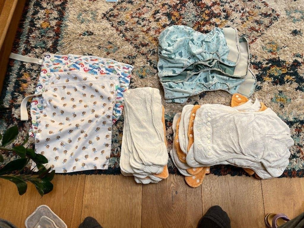 Grote set wasbare luiers popolini maat 2, Ophalen, Gebruikt