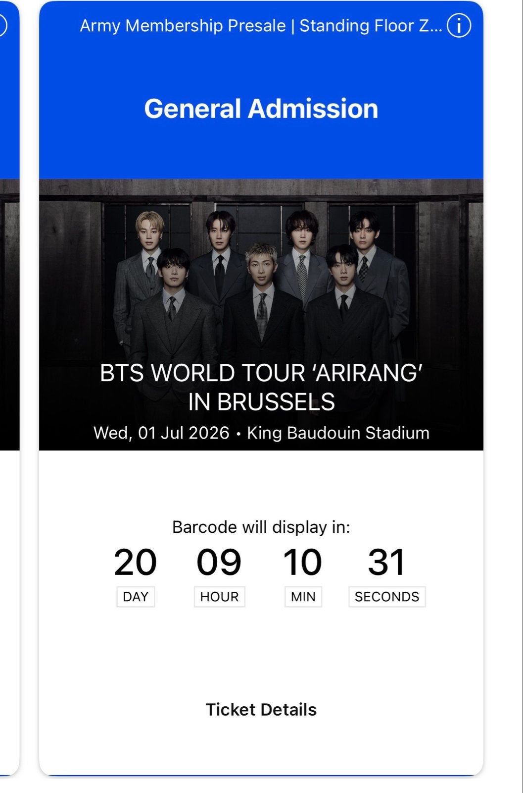 2x BTS ARIRANG WORLD TOUR Brussel dag 1, Tickets en Kaartjes, Concerten | Overige, Twee personen