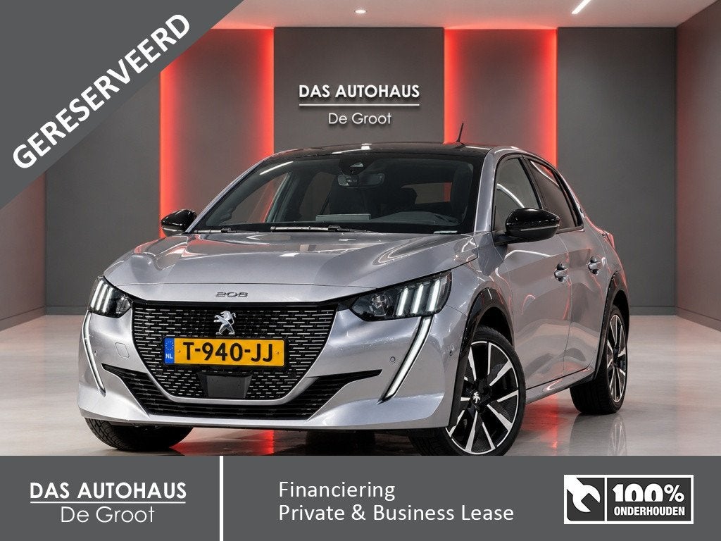 Peugeot e-208 EV GT Pack 50 kWh SOH 92.1% | Panodak | Side a, Auto's, 12 maanden, Gebruikt, Automatische klimaatregeling, Origineel Nederlands