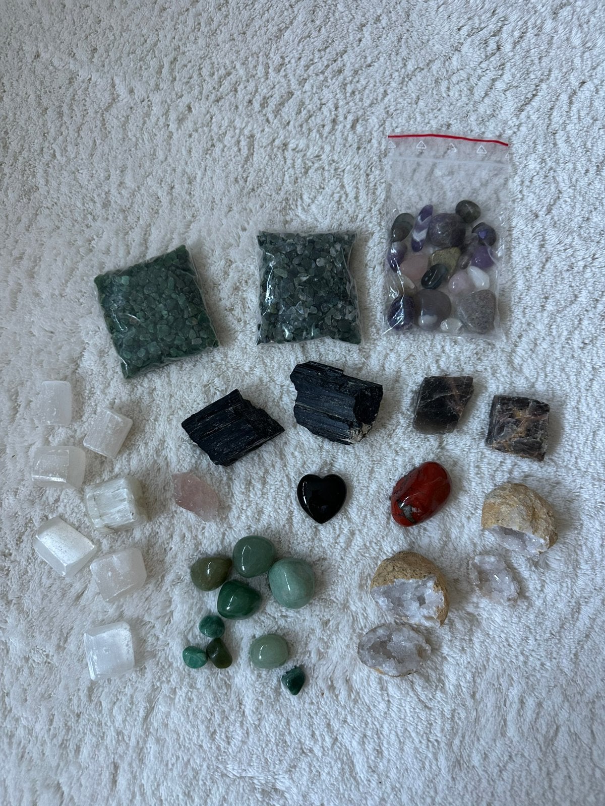 Pakket Edelstenen - Rozenkwarts Jade Seleniet Amethyst, Ophalen of Verzenden, Zo goed als nieuw