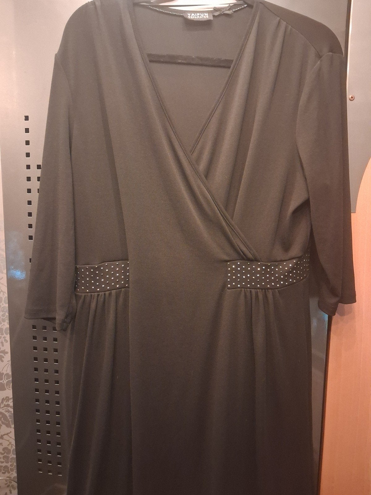 Taifun Zwarte Jurk met Strass Detail - Maat 44, Zwart, Maat 46/48 (XL) of groter, Ophalen of Verzenden, Zo goed als nieuw