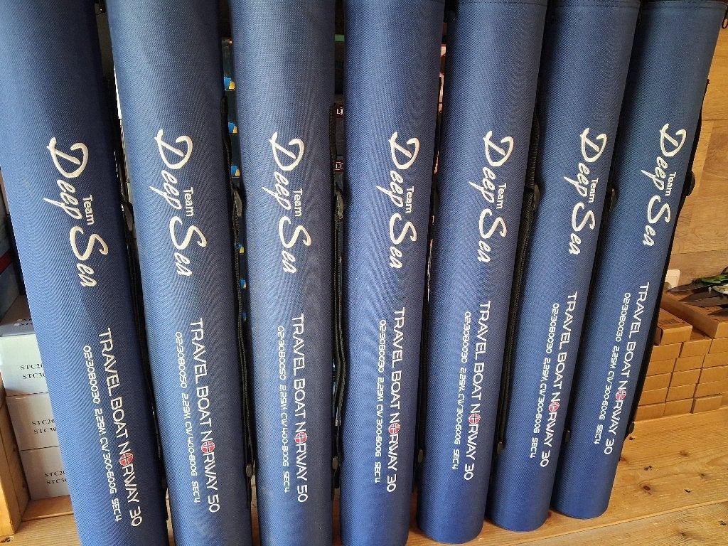 (Noorwegen) Reishengels in kokers...300-600 en 400-800g