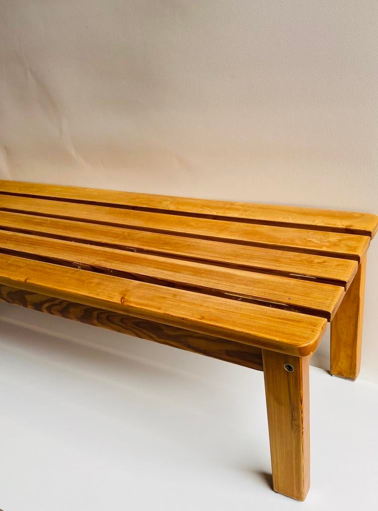 Pine latten-tafel Scandinavisch design , jaren 70, Verzamelen, Retro, Ophalen, Huis en Inrichting
