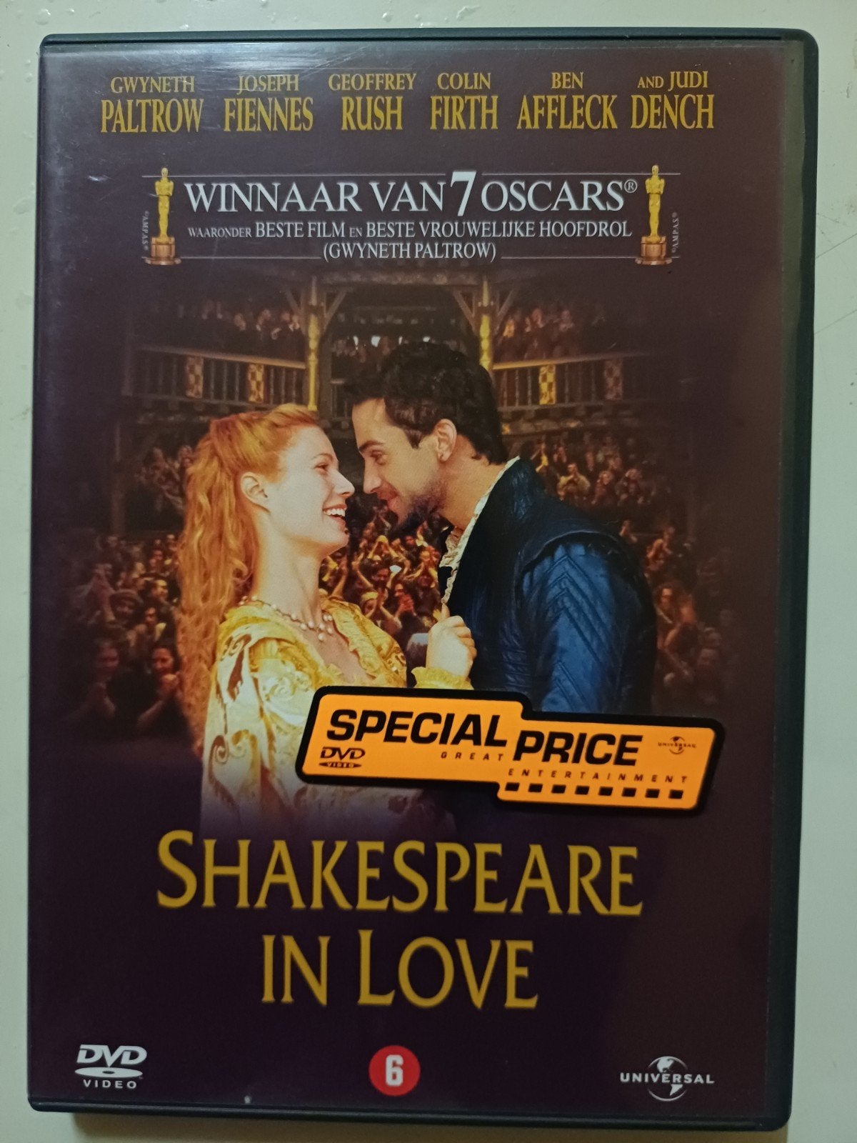 Shakespeare in Love, Vanaf 6 jaar, Ophalen of Verzenden, Zo goed als nieuw, Romantische komedie