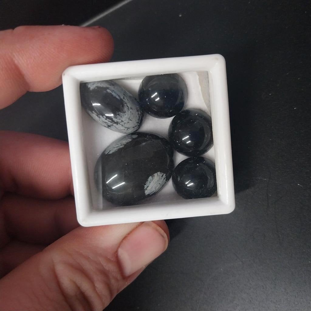 Lot van kleine obsidiaan cabochons, Ophalen of Verzenden