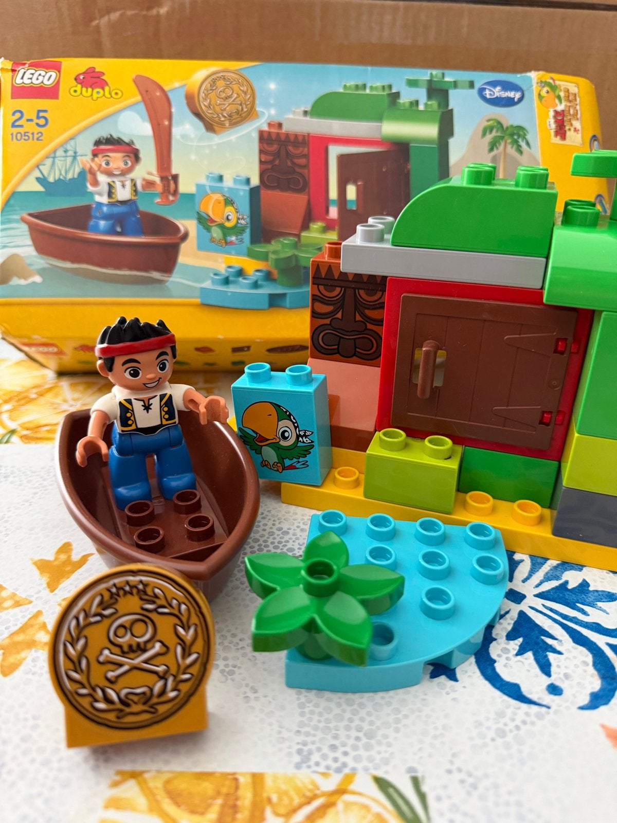 LEGO Duplo 10512 Piratenset met doos - Jake's Schattenjacht, Overige thema's, Ophalen of Verzenden, Zo goed als nieuw, Duplo