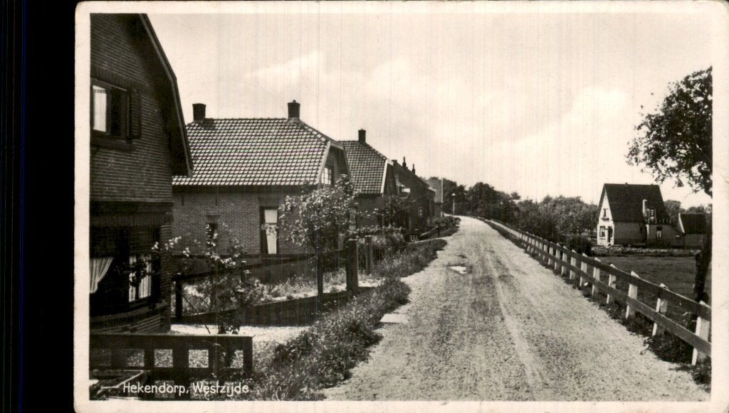 Hekendorp - Westzijde - Straatzicht, Ophalen of Verzenden, 1920 tot 1940, Gelopen, Zuid-Holland